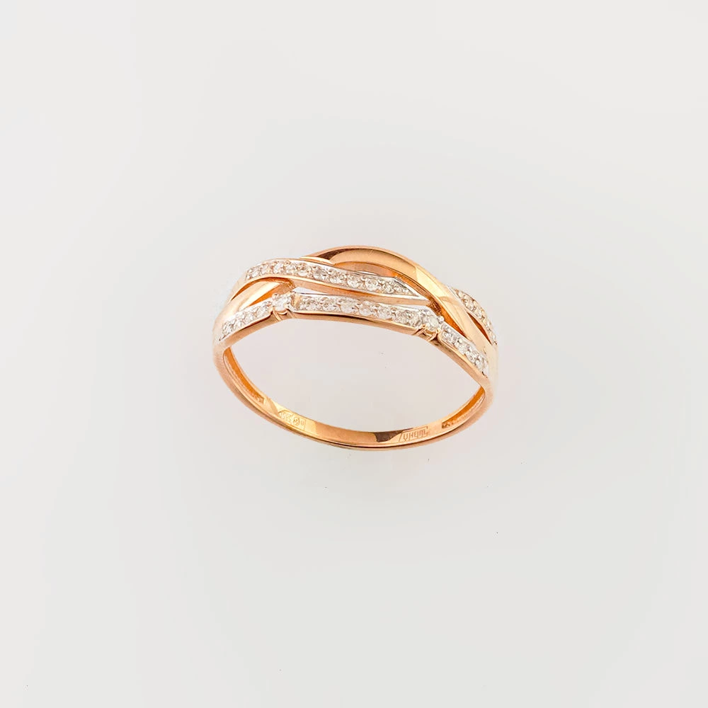 Кольцо с бриллиантом из красного золота 585 пробы