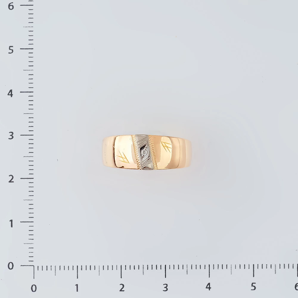 Кольцо с бриллиантом из красного золота 585 пробы