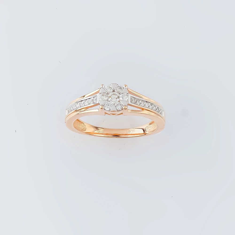 Кольцо с бриллиантом из красного золота 585 пробы