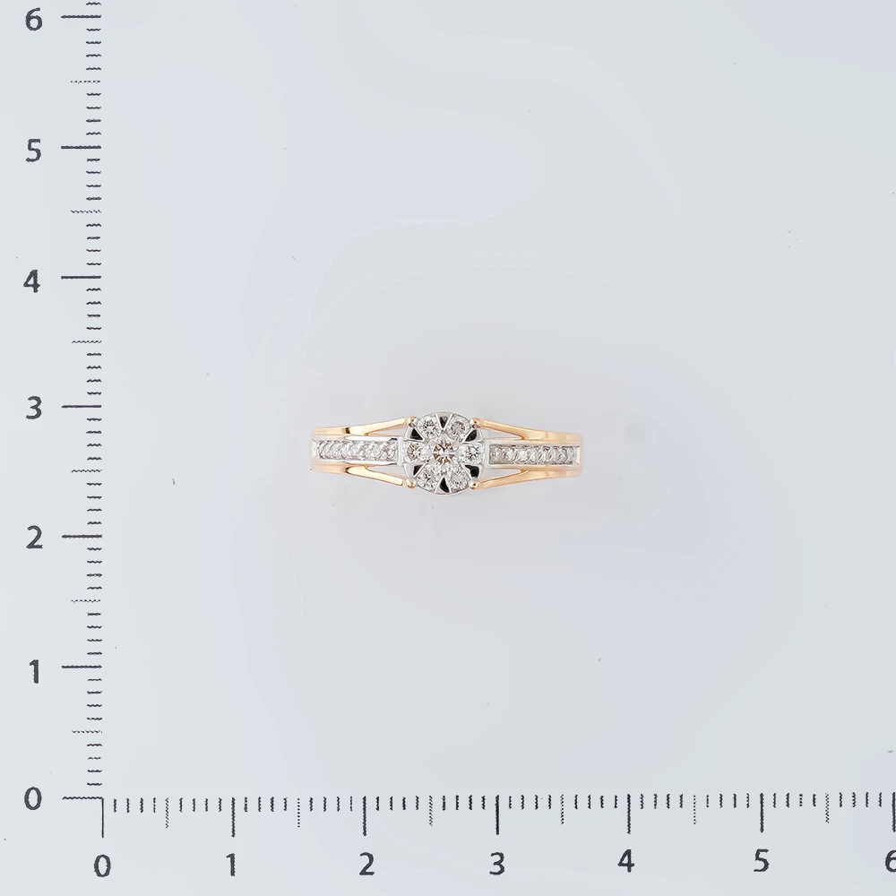 Кольцо с бриллиантом из красного золота 585 пробы