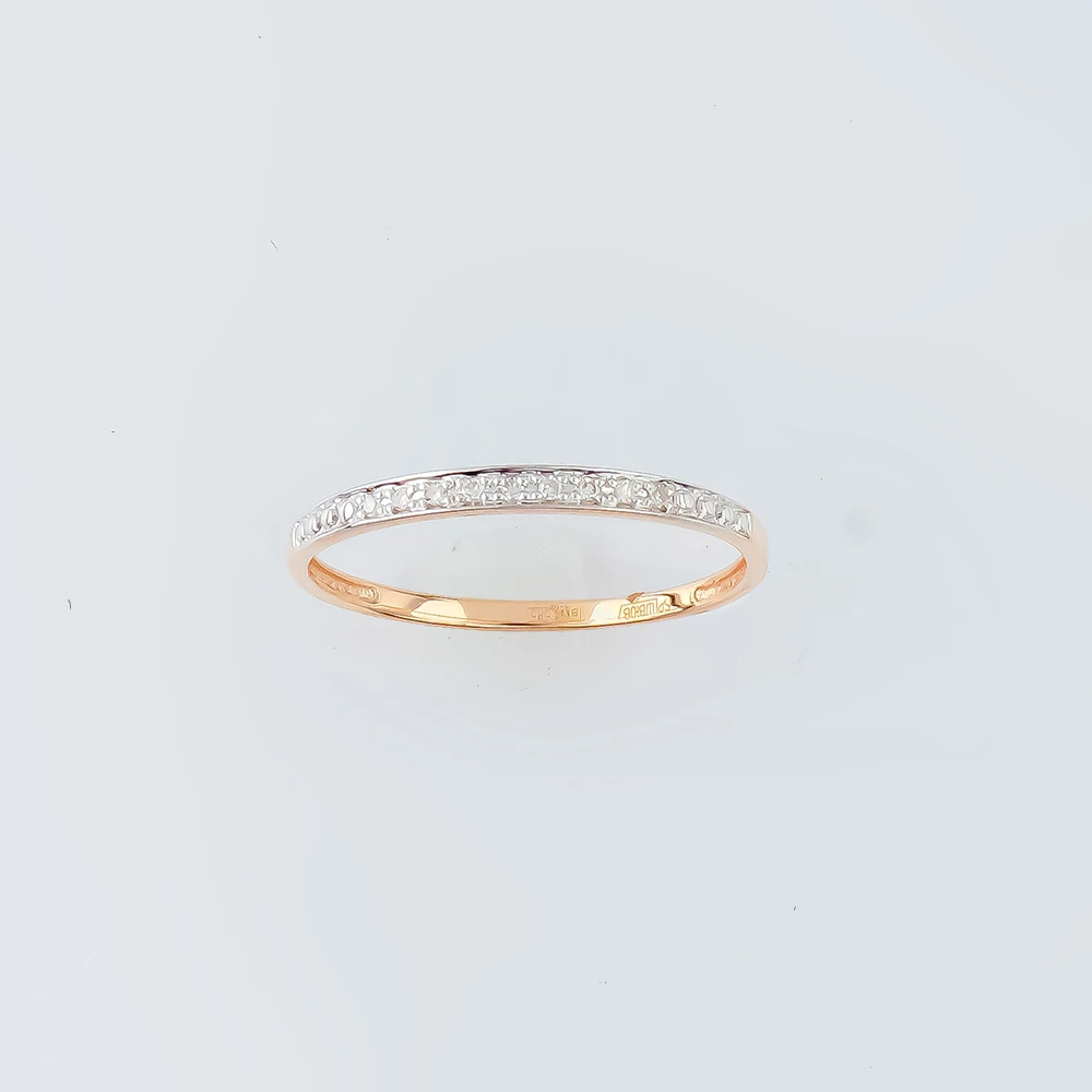 Кольцо с бриллиантом из красного золота 585 пробы