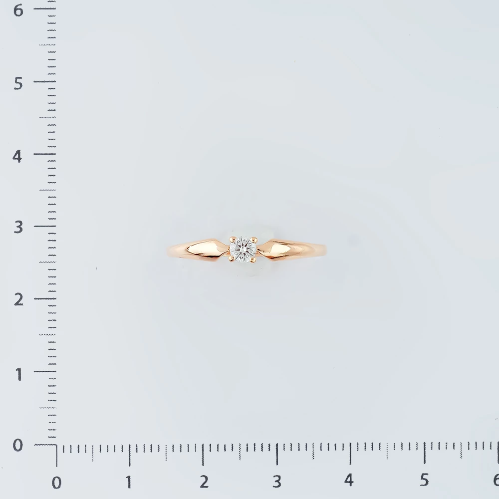 Кольцо с бриллиантом из красного золота 585 пробы