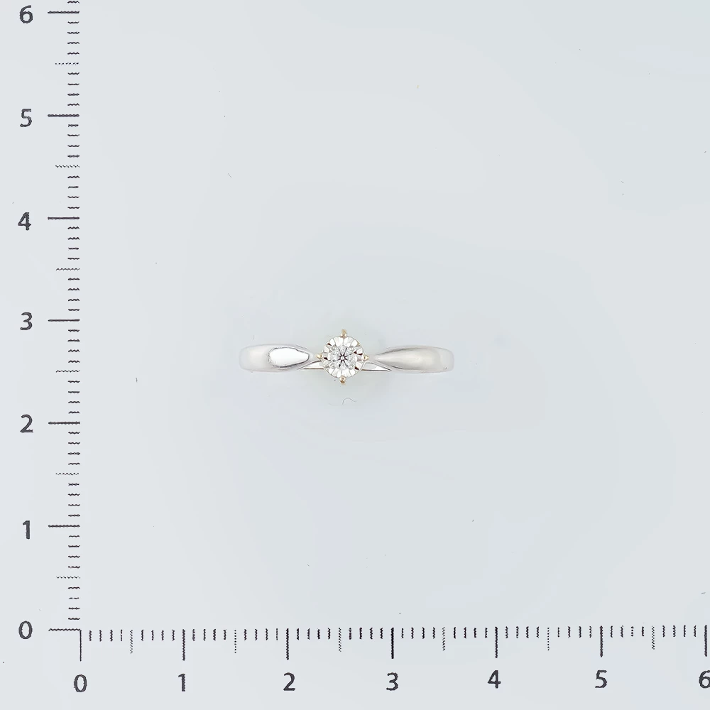 Кольцо с бриллиантом из белого золота 585 пробы