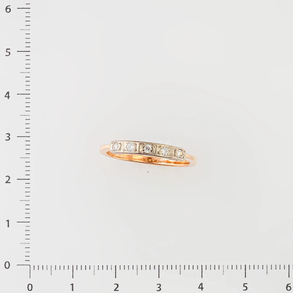 Кольцо с фианитом из красного золота 585 пробы