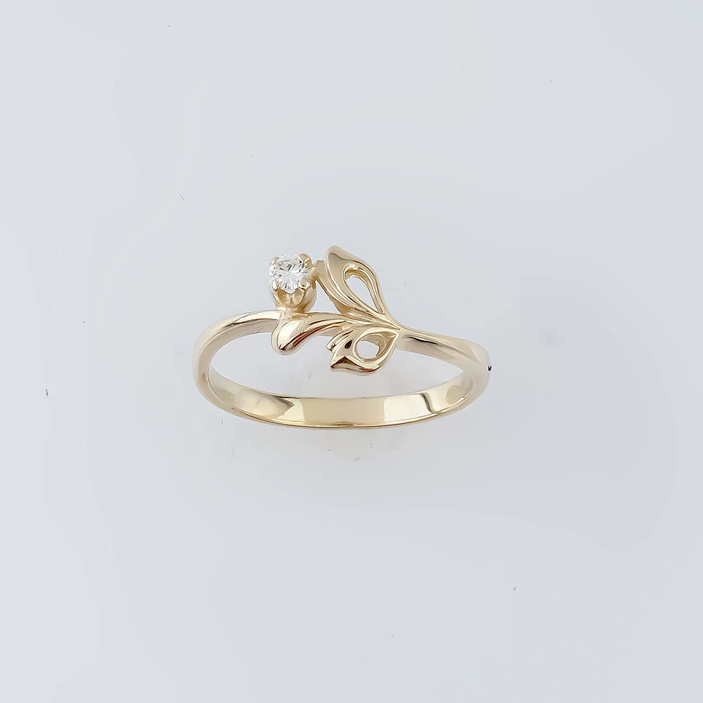 Кольцо с бриллиантом из белого золота 585 пробы