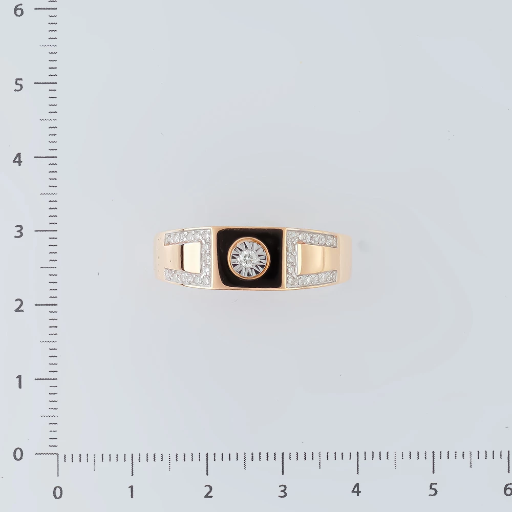 Кольцо с бриллиантом из красного золота 585 пробы