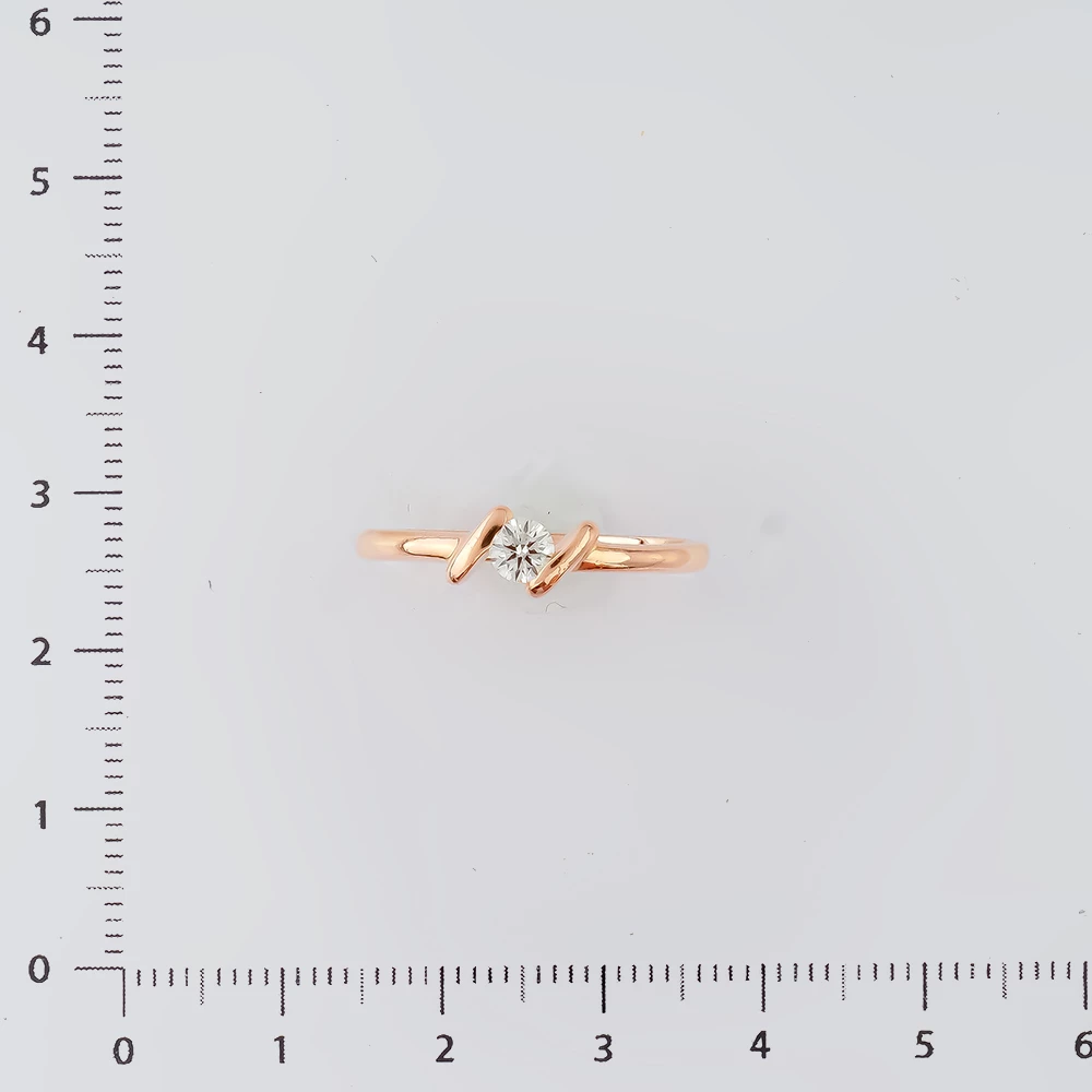 Кольцо с бриллиантом из красного золота 585 пробы