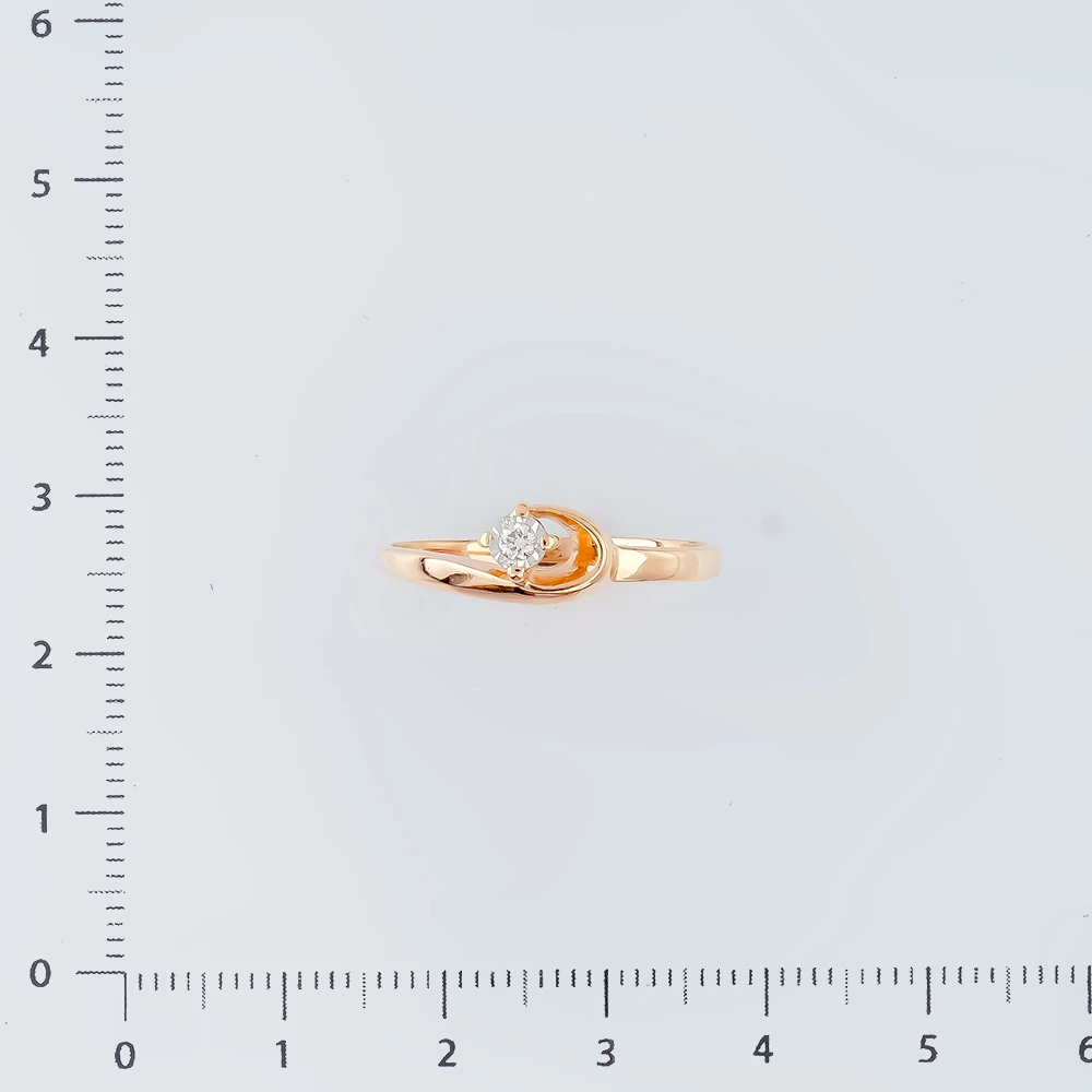 Кольцо с бриллиантом из красного золота 585 пробы