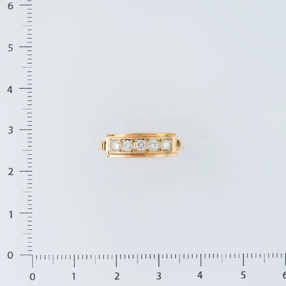 Кольцо с бриллиантом из красного золота 583 пробы