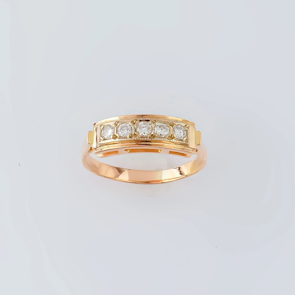 Кольцо с бриллиантом из красного золота 583 пробы