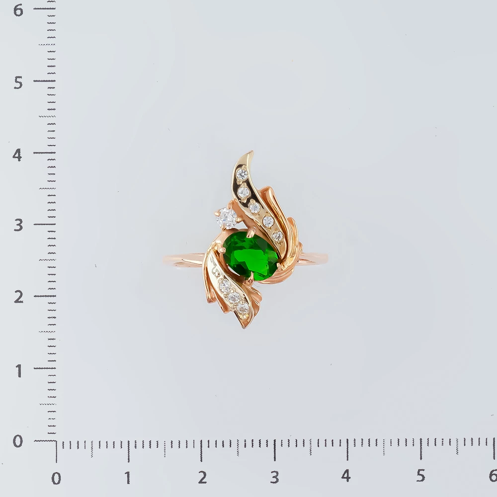 Кольцо с ситаллом из красного золота 585 пробы