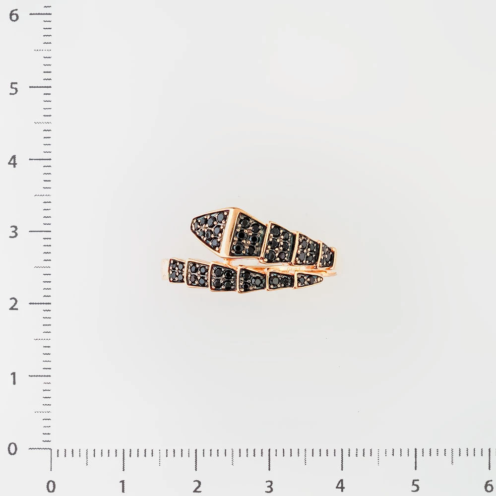 Кольцо с фианитом из красного золота 585 пробы