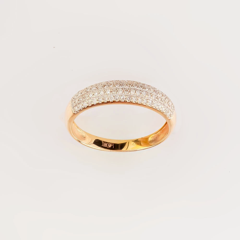 Кольцо с бриллиантом из красного золота 585 пробы