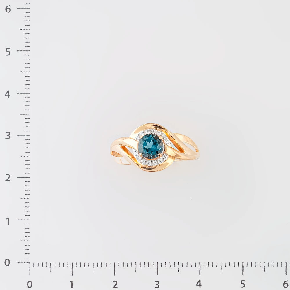 Кольцо с топазом лондон из красного золота 585 пробы