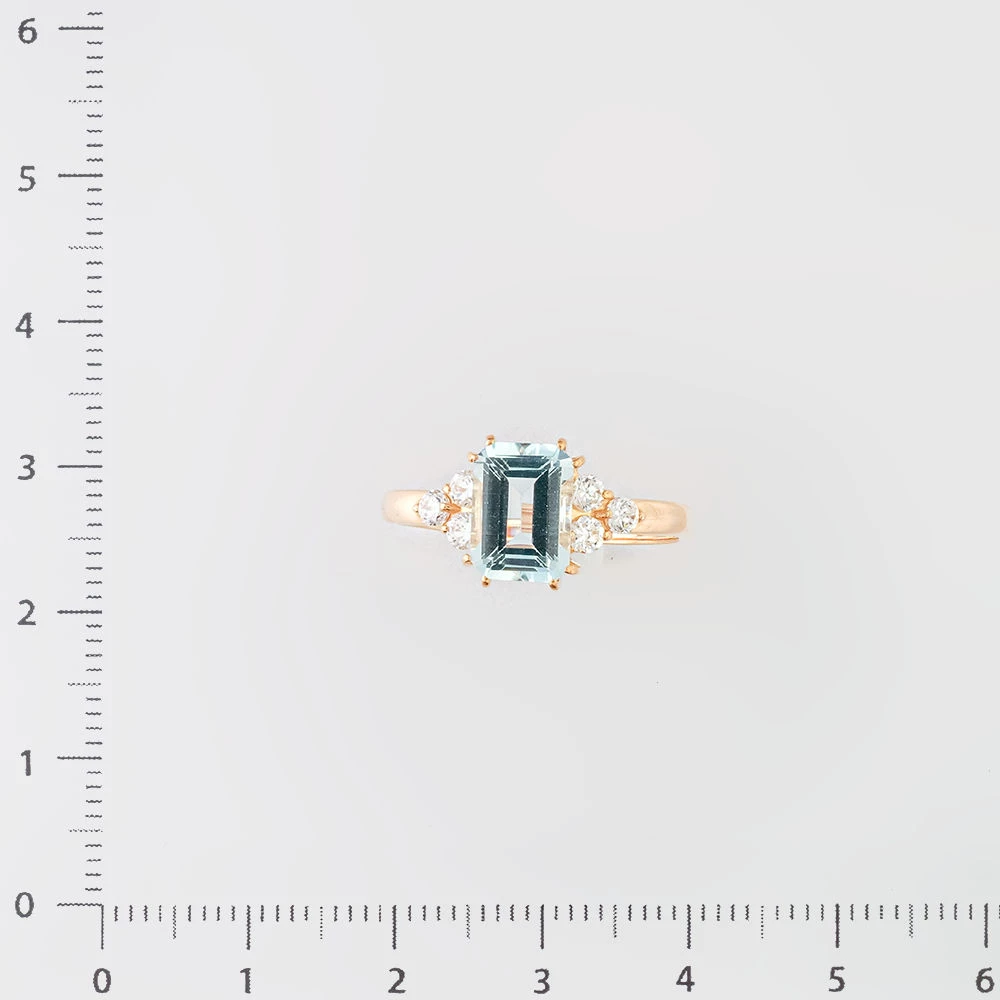 Кольцо с топазом из красного золота 585 пробы