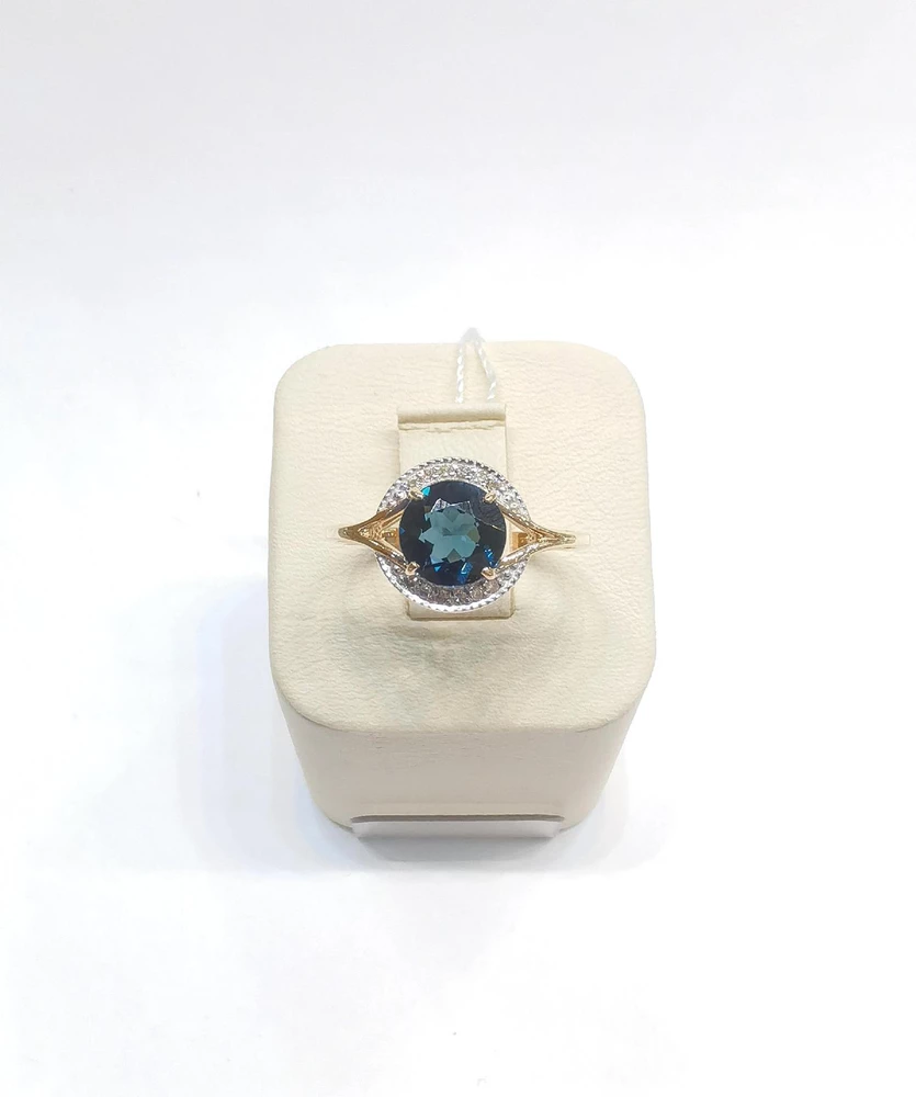 Кольцо с топазом лондон из красного золота 585 пробы