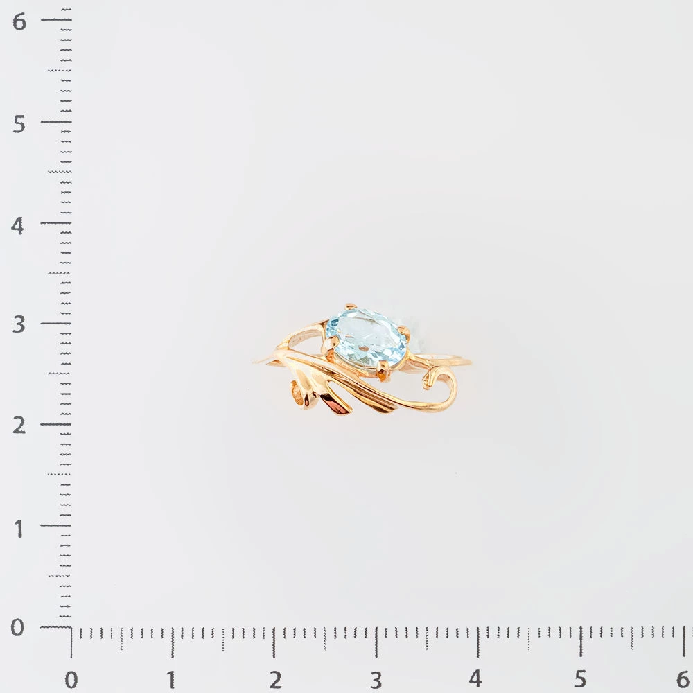 Кольцо с топазом из красного золота 585 пробы