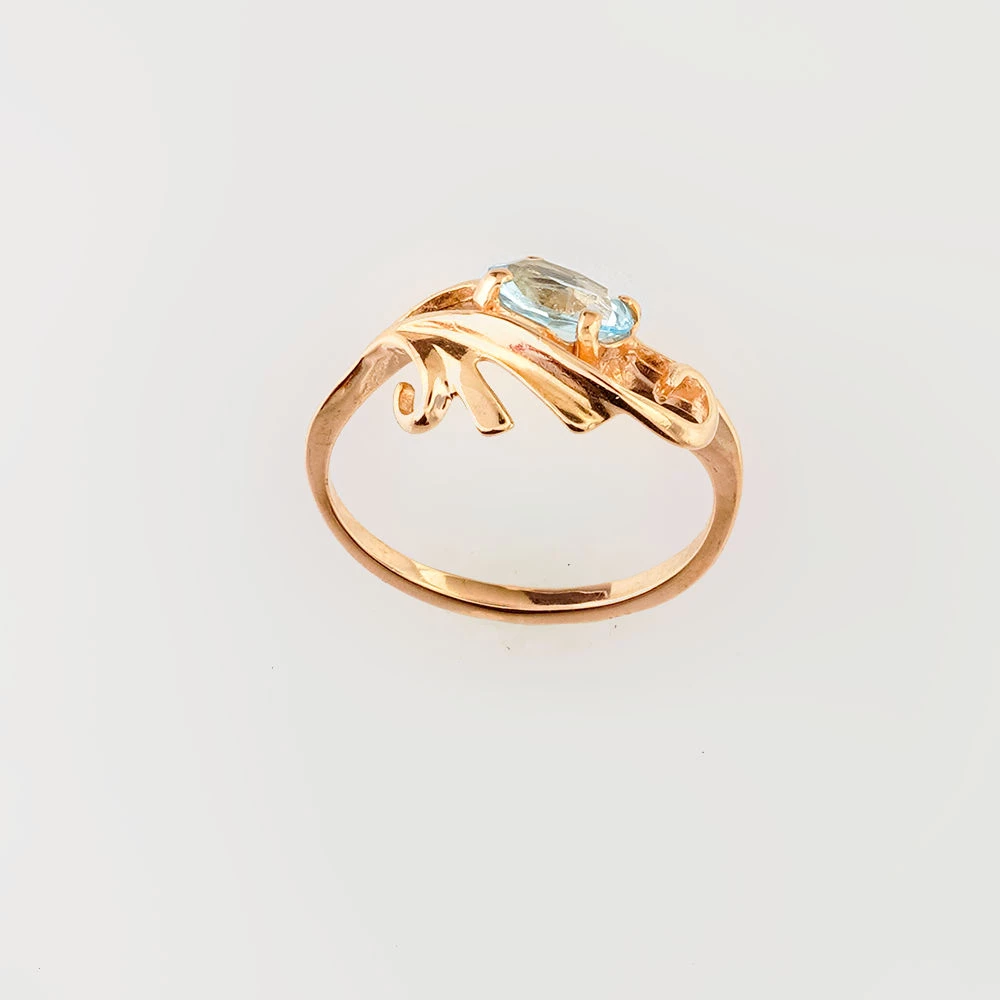 Кольцо с топазом из красного золота 585 пробы