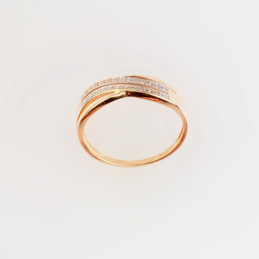 Кольцо с бриллиантом из красного золота 585 пробы