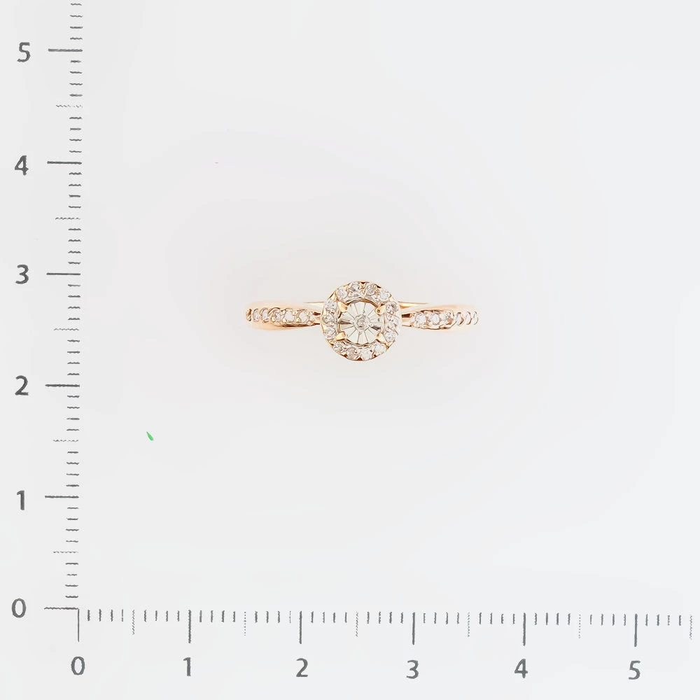 Кольцо с бриллиантом из красного золота 375 пробы