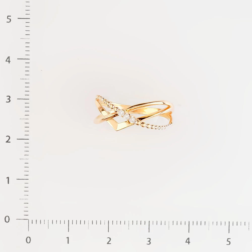 Кольцо с бриллиантом из красного золота 585 пробы