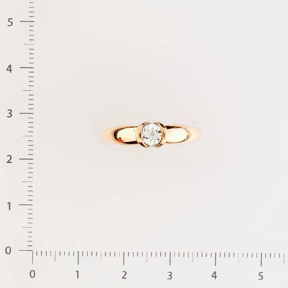 Кольцо с бриллиантом из красного золота 585 пробы