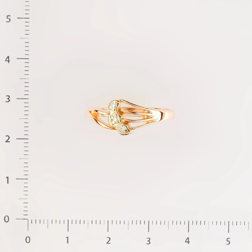 Кольцо с бриллиантом из красного золота 585 пробы