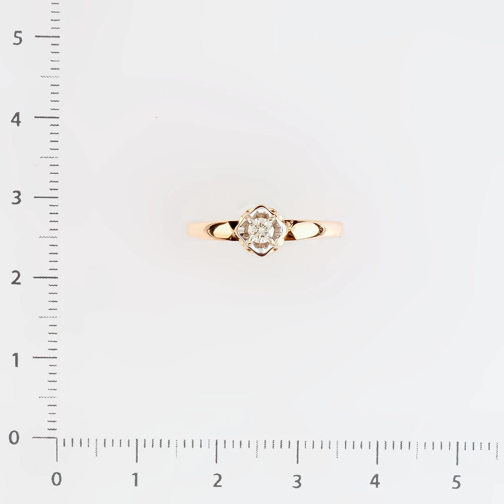 Кольцо с бриллиантом из красного золота 585 пробы