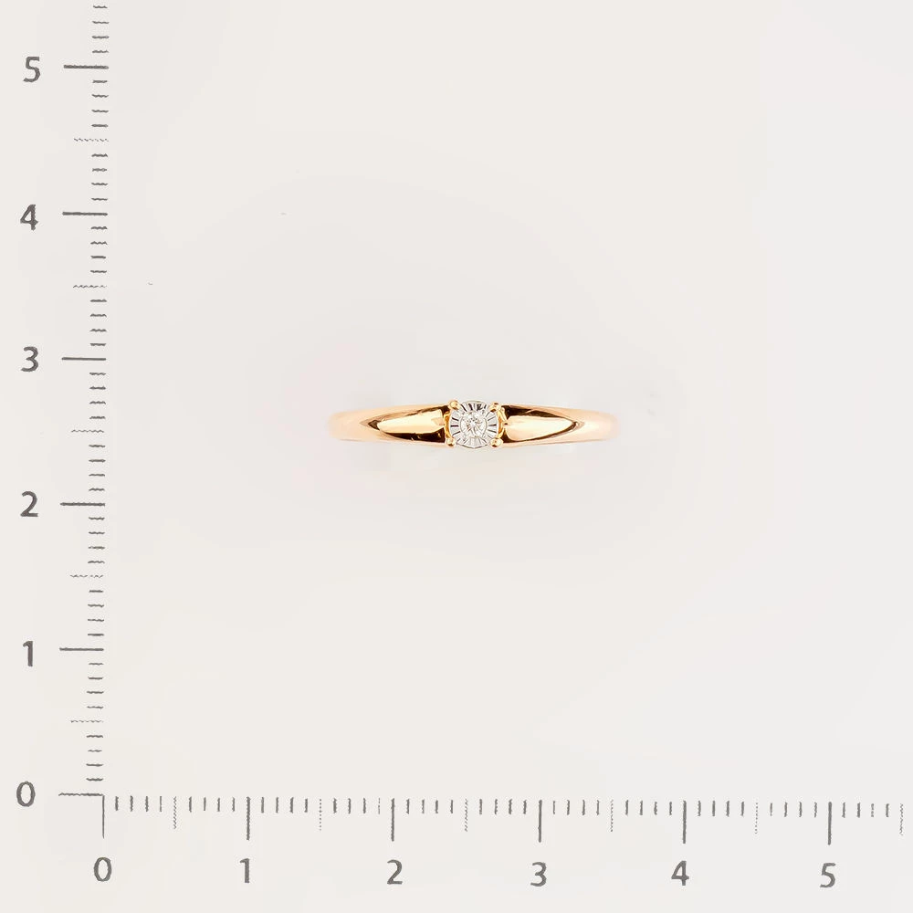 Кольцо с бриллиантом из красного золота 585 пробы