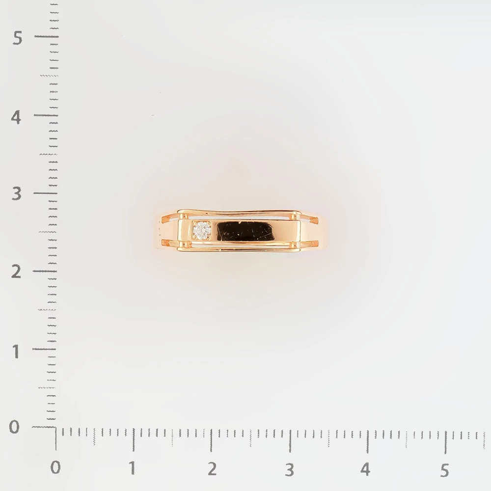 Кольцо с бриллиантом из красного золота 585 пробы