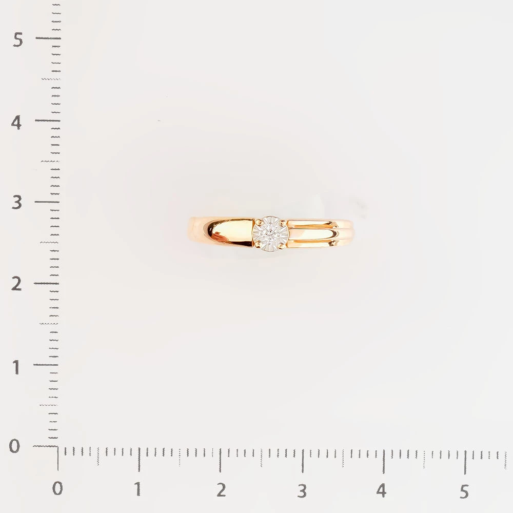 Кольцо с бриллиантом из красного золота 585 пробы