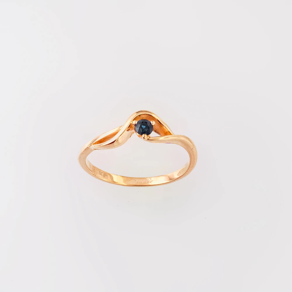 Кольцо с сапфиром из красного золота 585 пробы