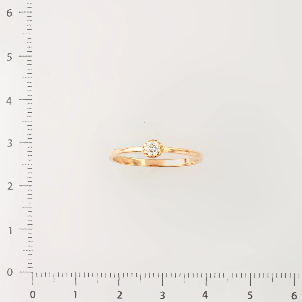 Кольцо с бриллиантом из красного золота 585 пробы