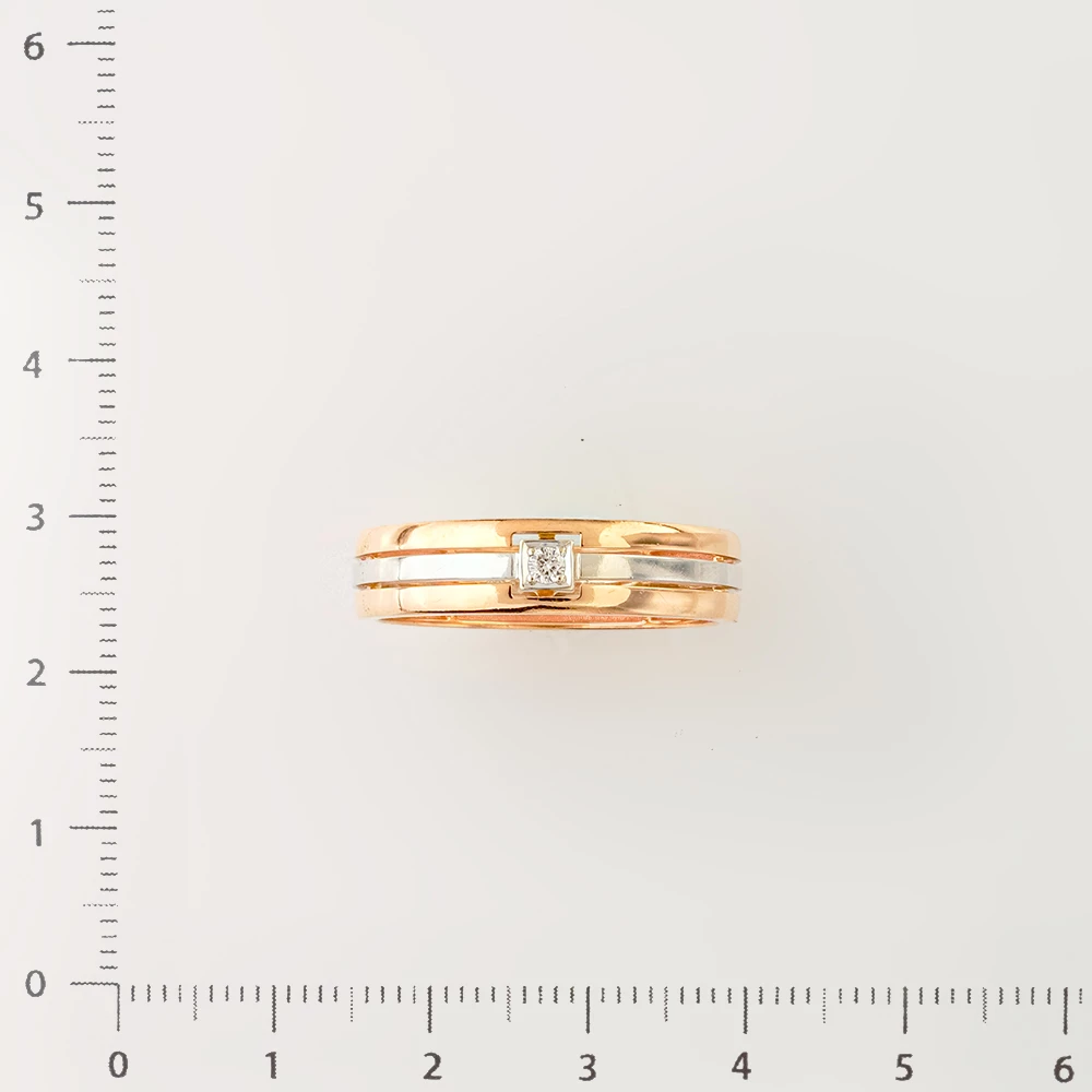 Кольцо с бриллиантом из красного золота 585 пробы