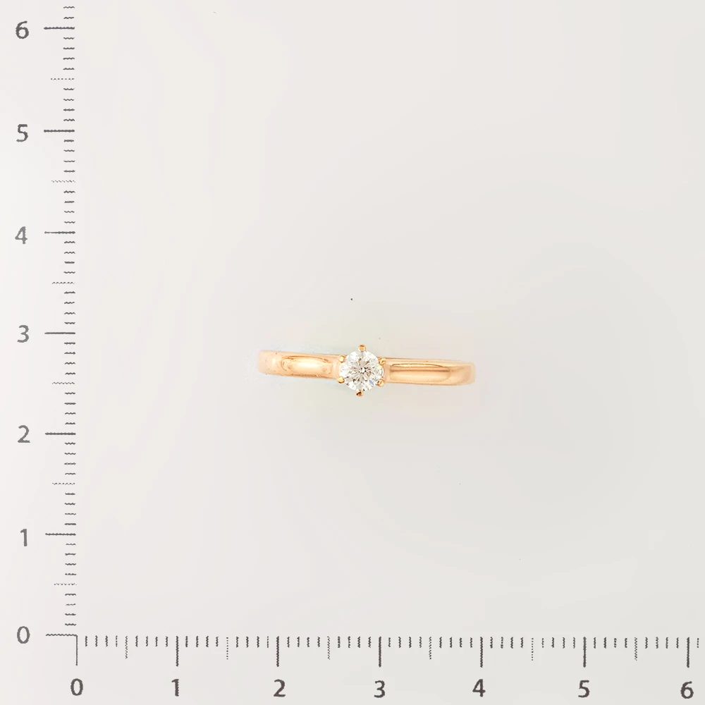 Кольцо с бриллиантом из красного золота 585 пробы