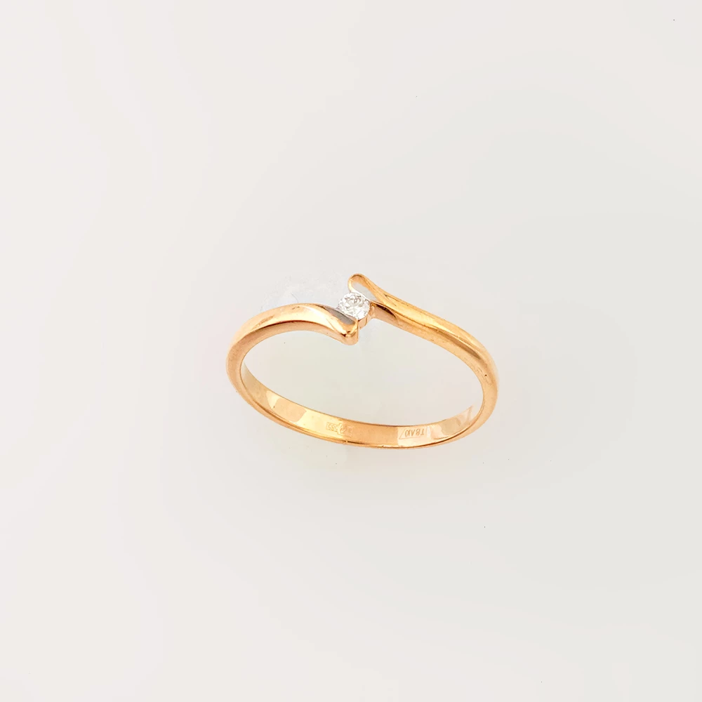 Кольцо с бриллиантом из красного золота 585 пробы