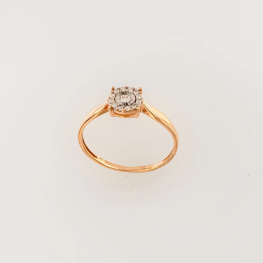 Кольцо с бриллиантом из красного золота 585 пробы