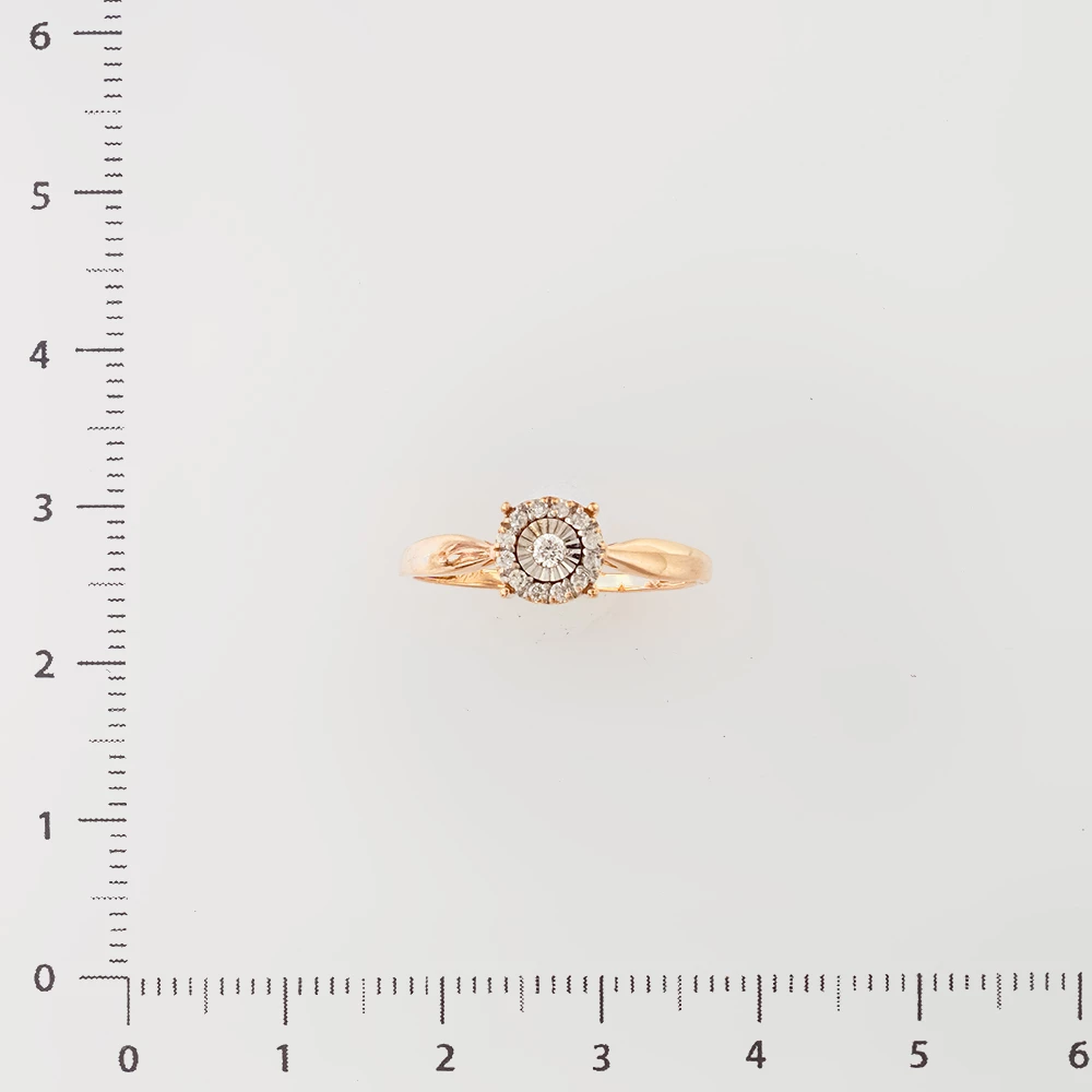 Кольцо с бриллиантом из красного золота 585 пробы