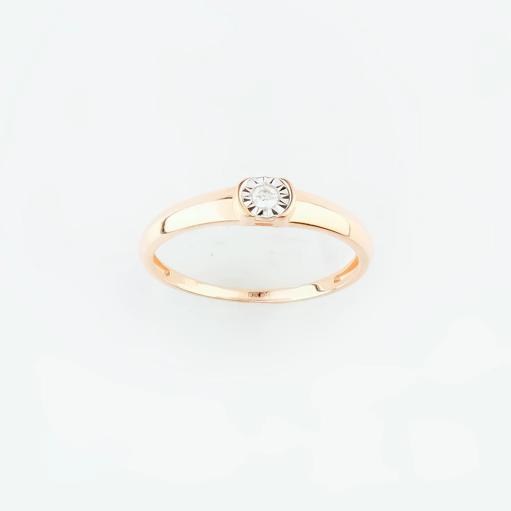 Кольцо с бриллиантом из красного золота 585 пробы