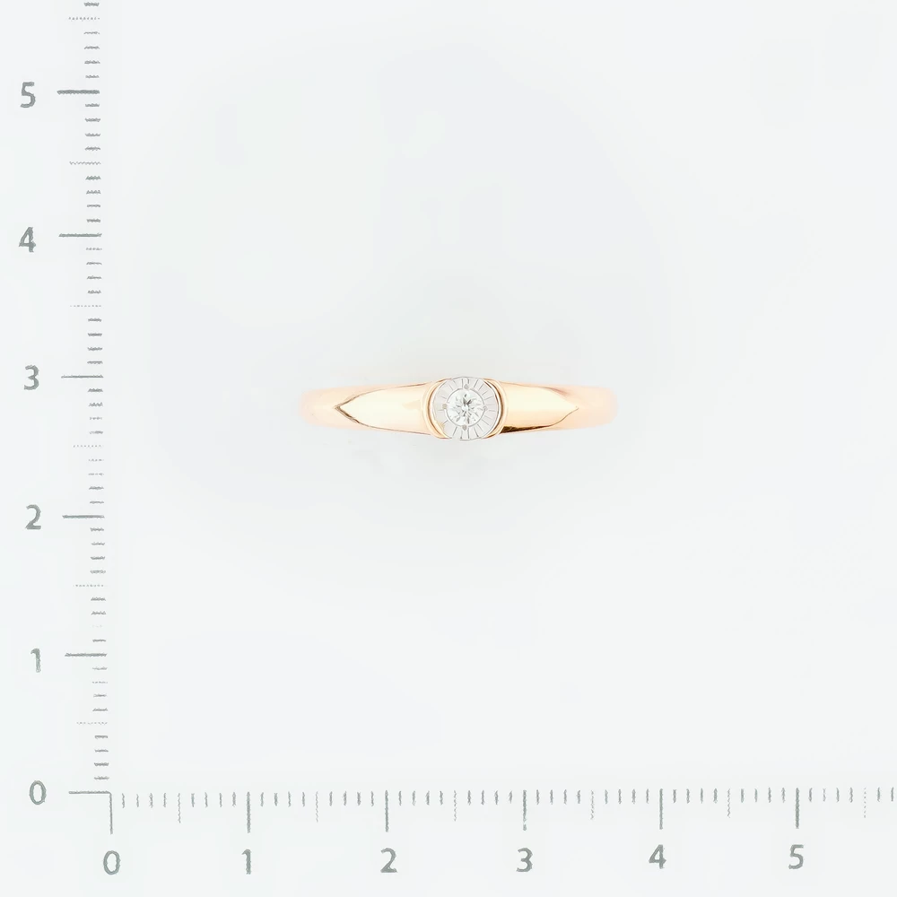 Кольцо с бриллиантом из красного золота 585 пробы