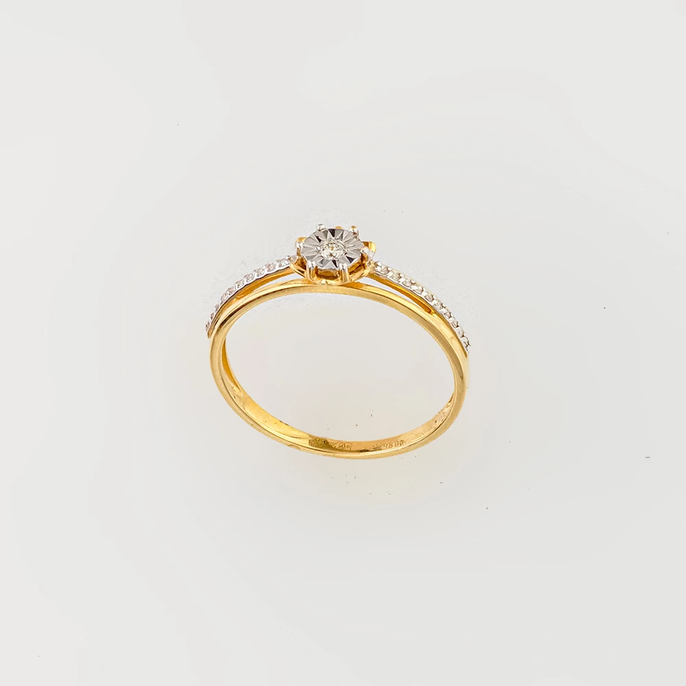 Кольцо с бриллиантом из красного золота 585 пробы