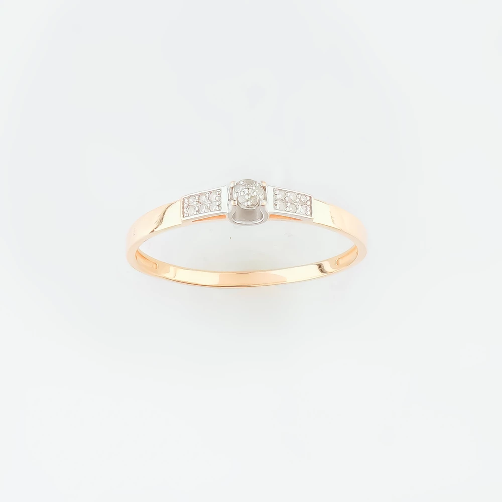 Кольцо с бриллиантом из красного золота 585 пробы