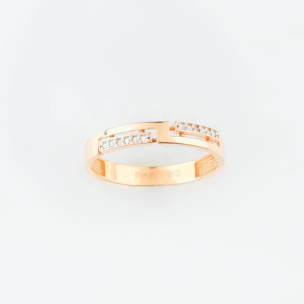 Кольцо с бриллиантом из красного золота 585 пробы