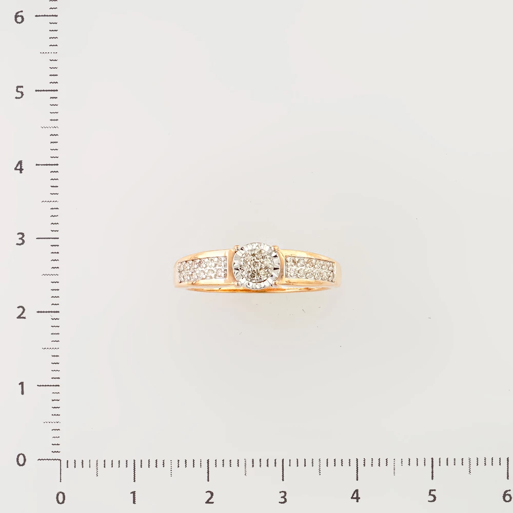 Кольцо с бриллиантом из красного золота 585 пробы