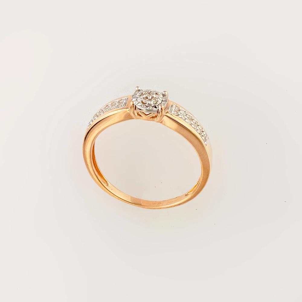 Кольцо с бриллиантом из красного золота 585 пробы