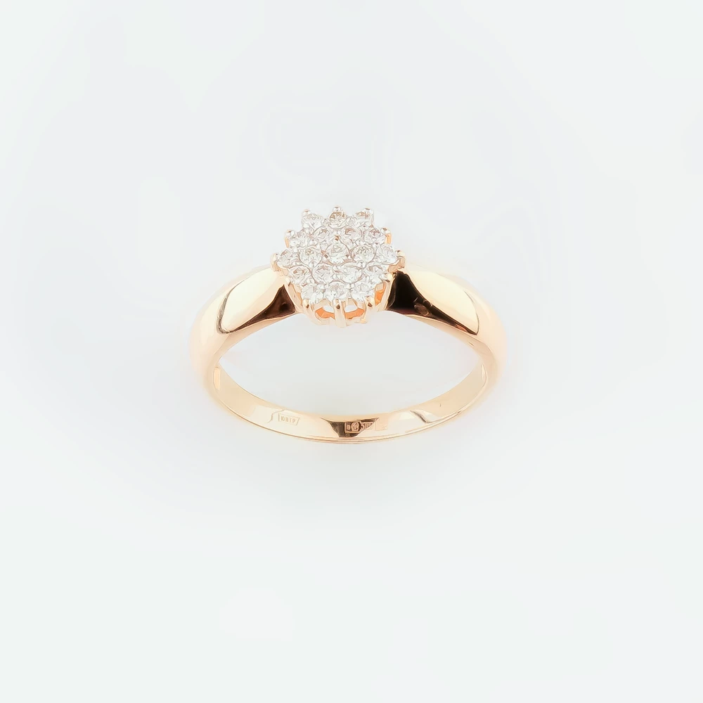 Кольцо с бриллиантом из красного золота 585 пробы