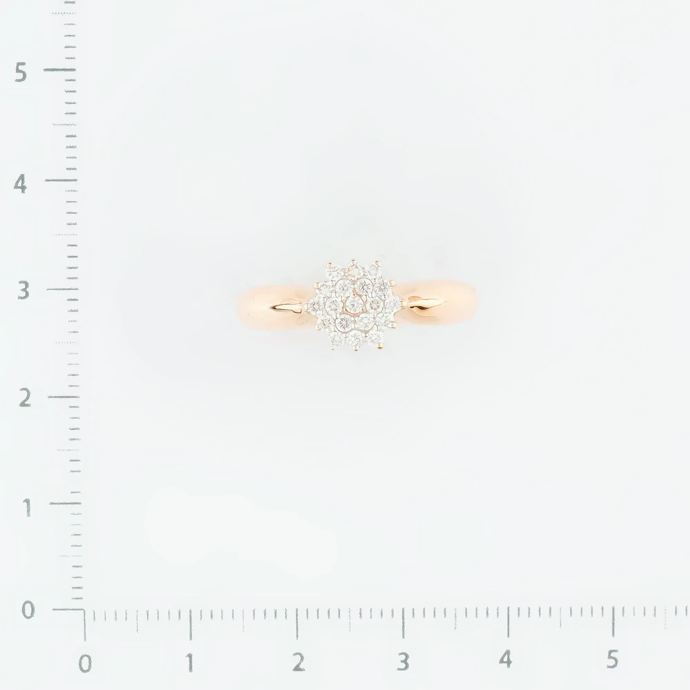 Кольцо с бриллиантом из красного золота 585 пробы