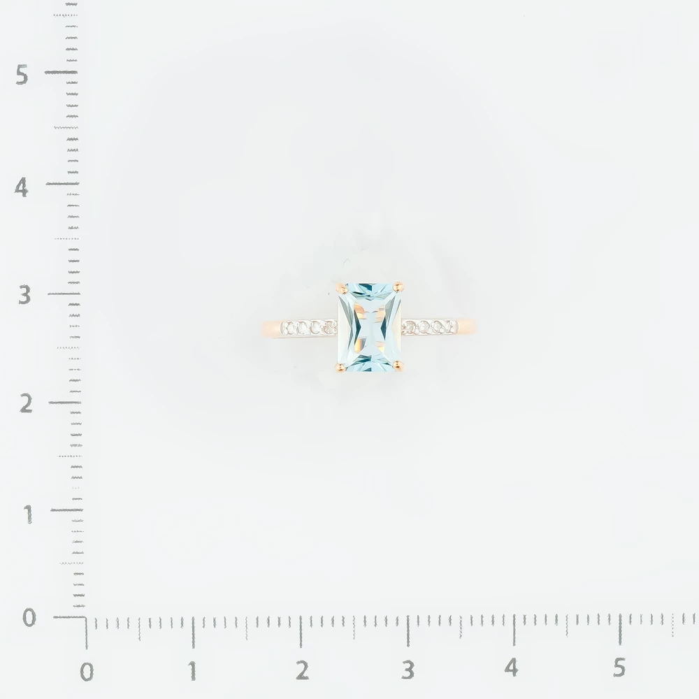 Кольцо с топазом из красного золота 585 пробы