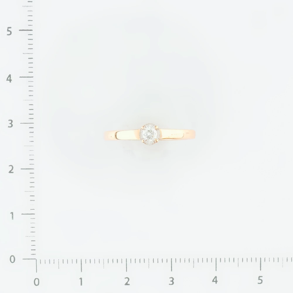 Кольцо с бриллиантом из красного золота 585 пробы