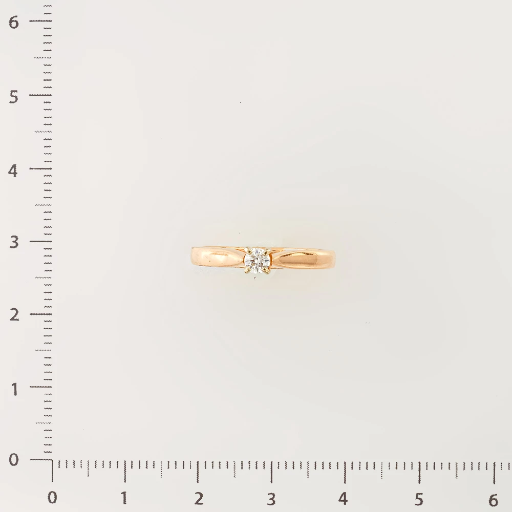 Кольцо с бриллиантом из красного золота 585 пробы